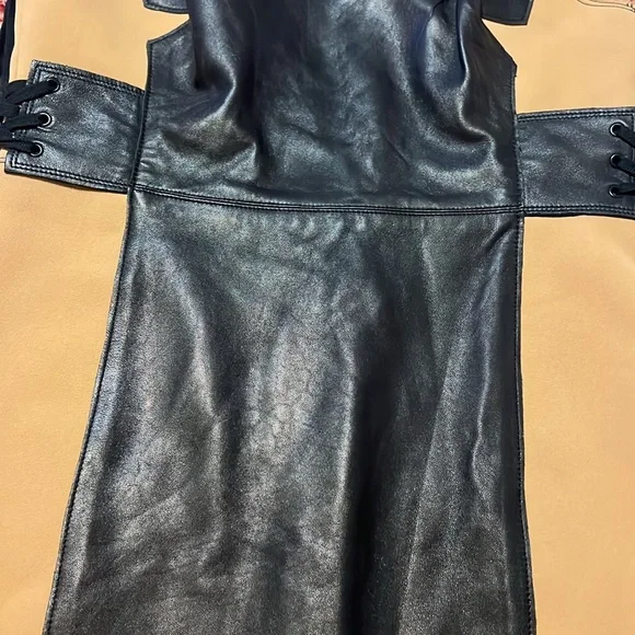 TRACY REESE 100% Lamb Leather Dress - Picture 8 of 14